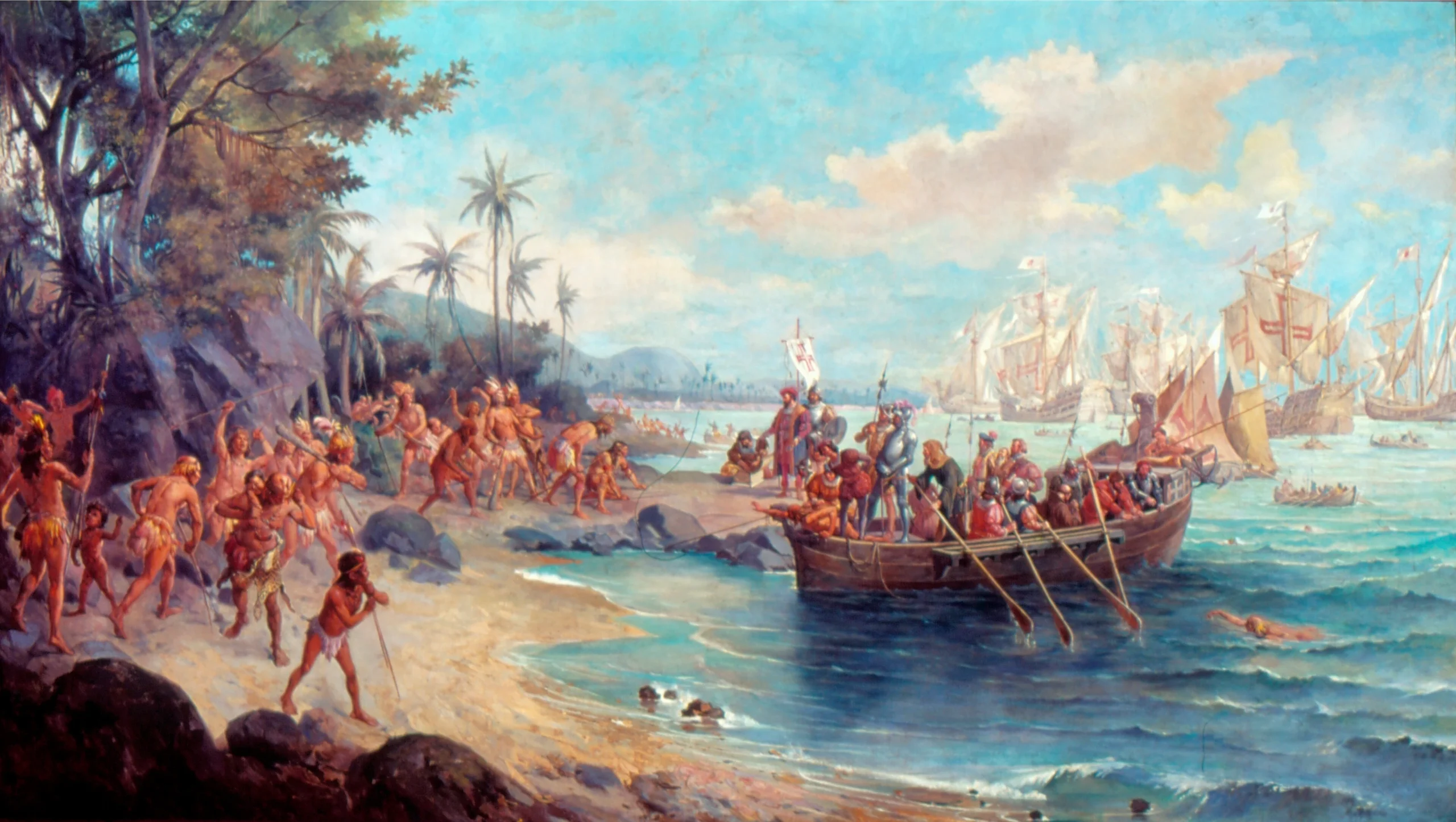 Oscar Pereira da Silva Desembarque de Pedro Álvares Cabral em Porto Seguro, 1500, Acervo do Museu Paulista da USP